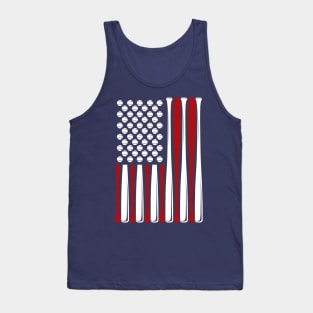 American Flag Baseball Softball Patriotic 4th of July Tank Top